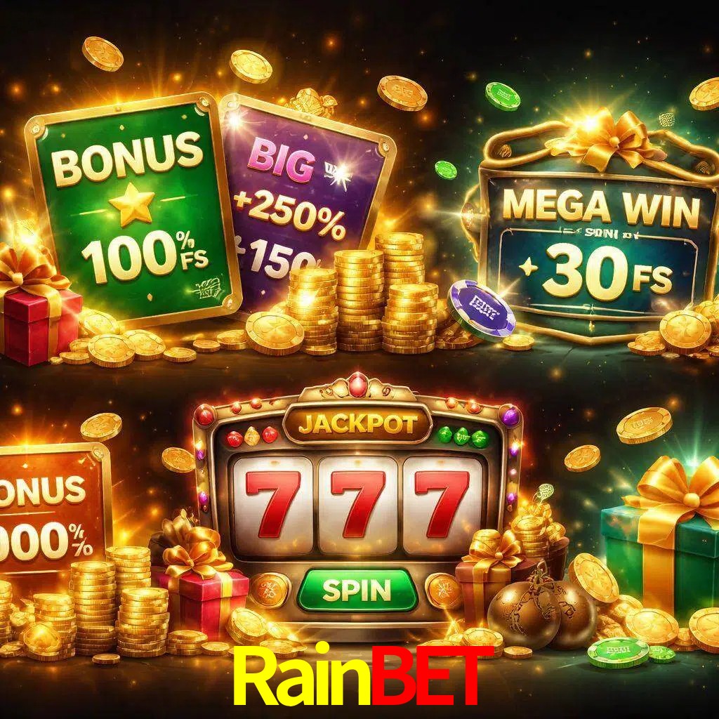 Tipos de bonos Rainbet incluyendo recompensas de bienvenida y promociones continuas