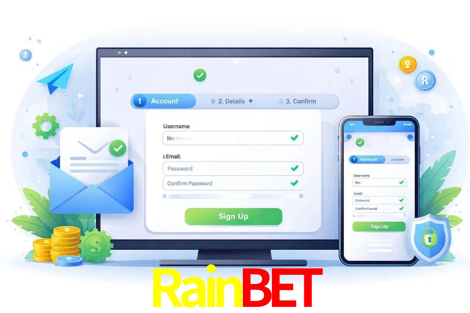 Registro de nuevo usuario y configuración de cuenta Rainbet