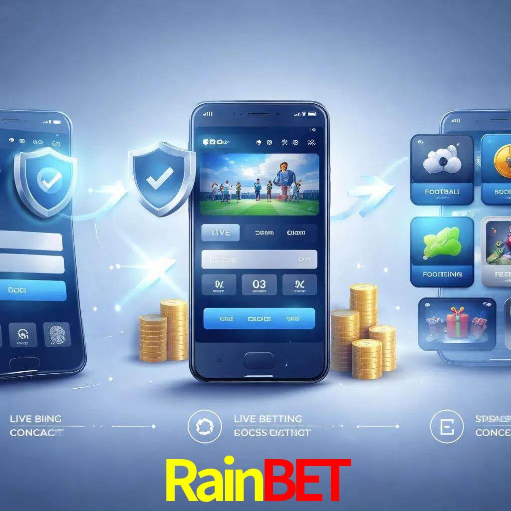 Pasos de acceso a la app Rainbet en pantalla de teléfono móvil
