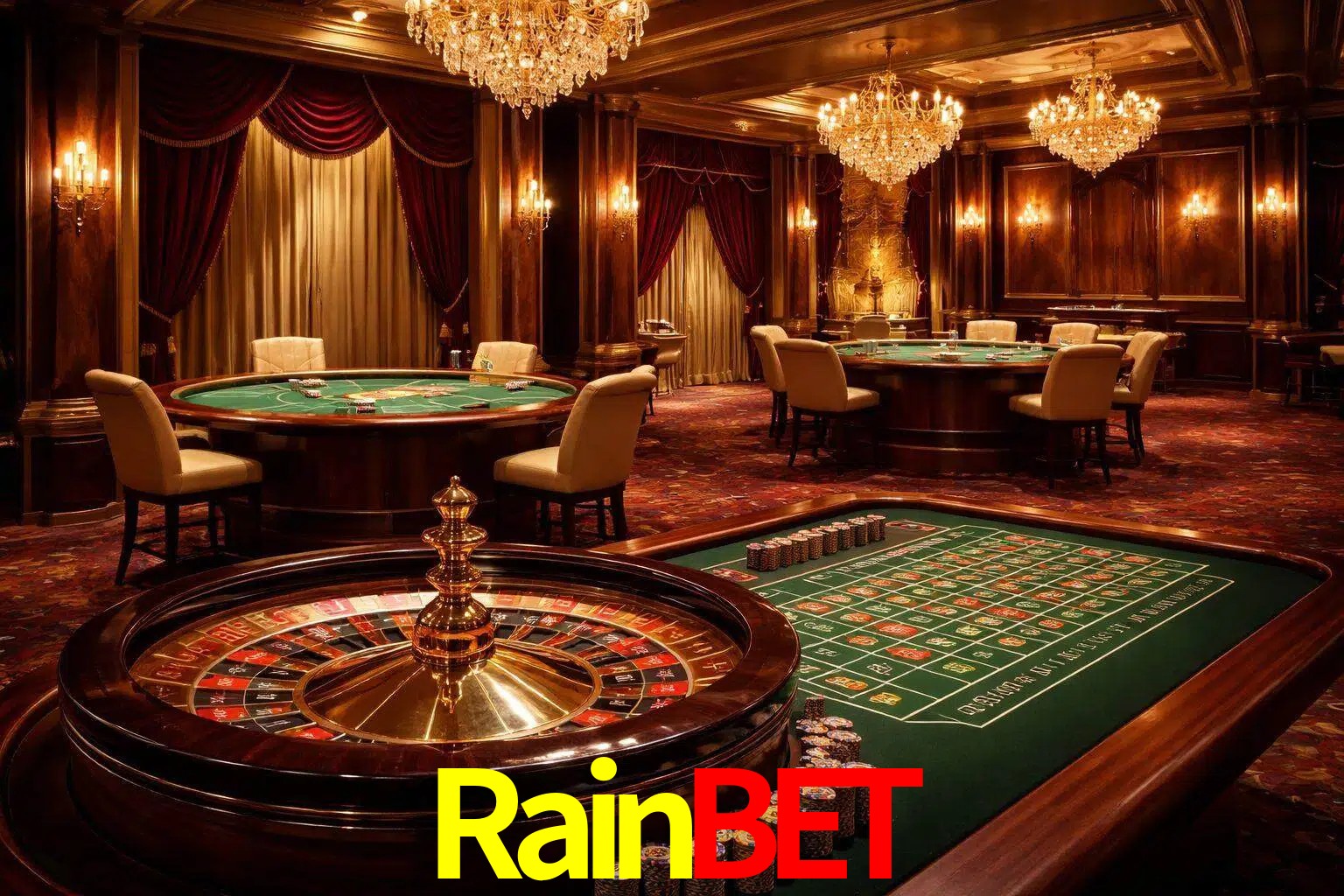 Una escena premium de mesa de casino en vivo con cartas, elementos de ruleta y un ambiente pulido de estudio de transmisión.